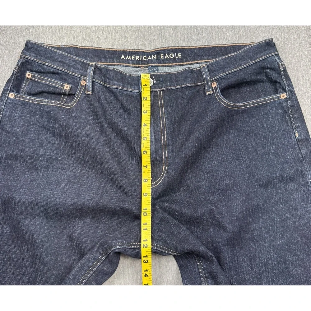 American Eagle‎ Womens Jeans Barrel Sz 18 Fit 40x28 Blue Dark Wash Denim Stretch
